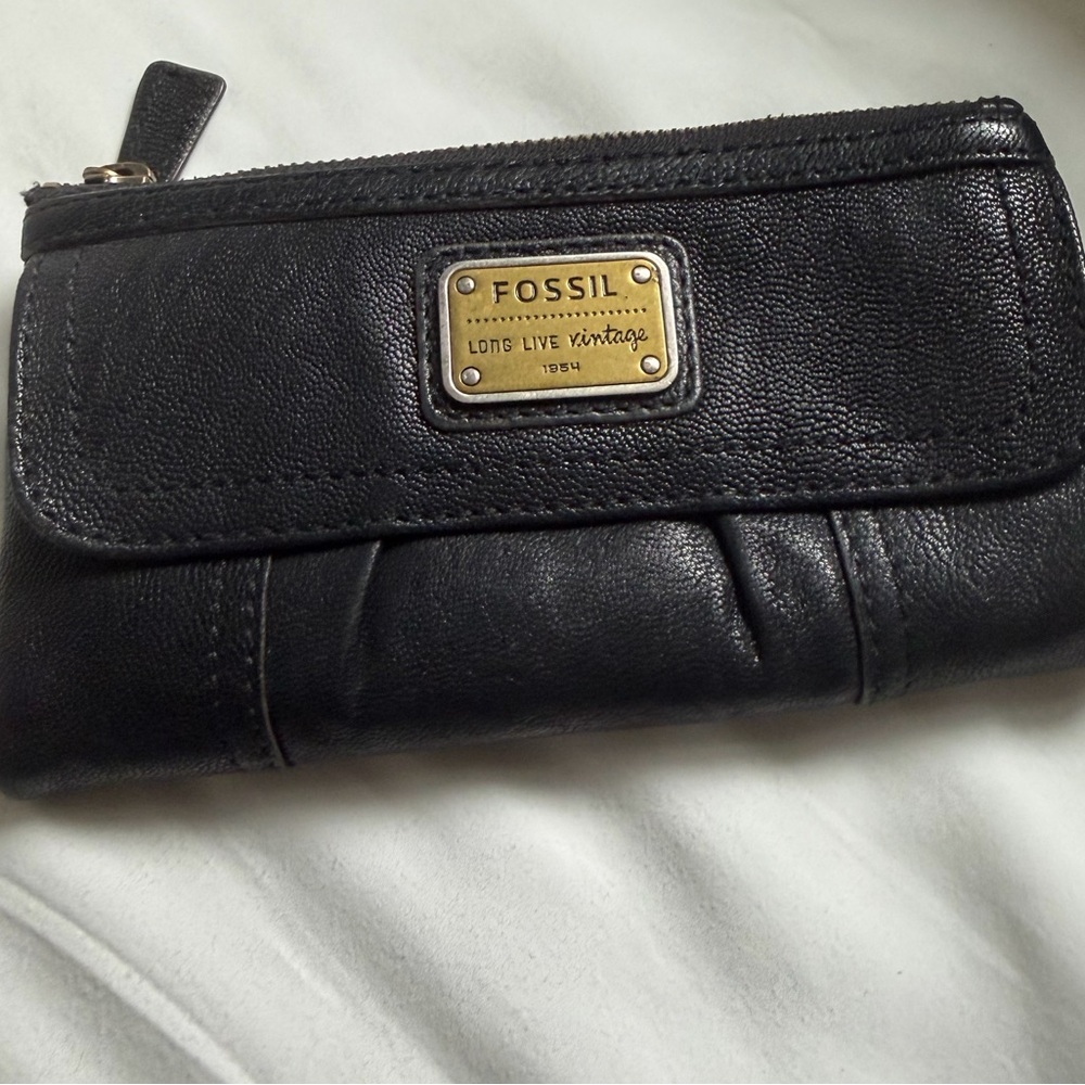 Fossil Black Leather Women's Wallet